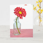 水玉模様誕生日デイジー カード (黄色い花)