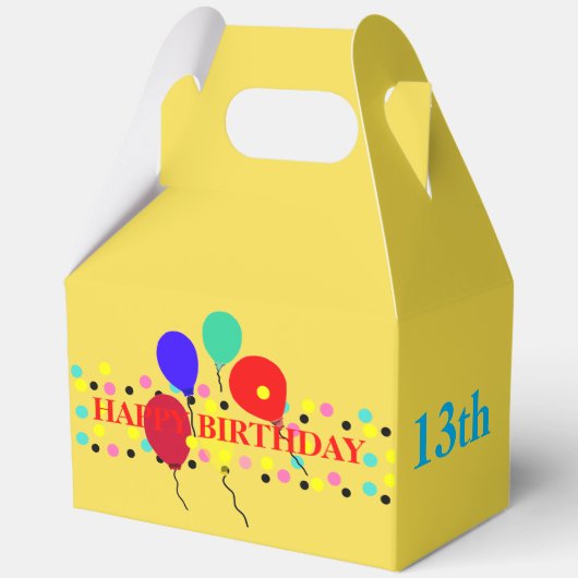 水玉模様誕生日バルーンありがとう フェイバーボックス (正面)