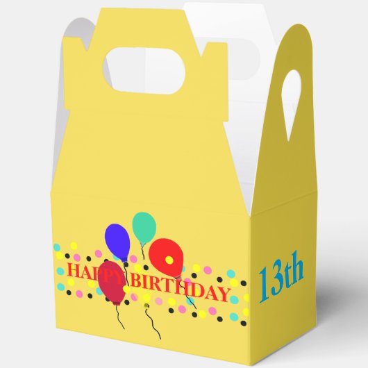 水玉模様誕生日バルーンありがとう フェイバーボックス (見開き)