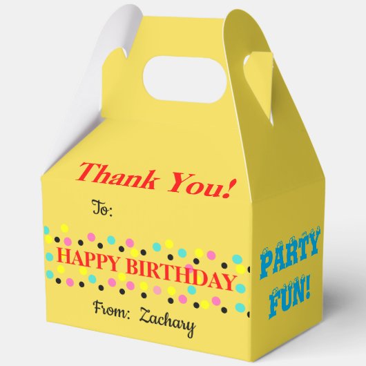 水玉模様誕生日バルーンありがとう フェイバーボックス (裏面)