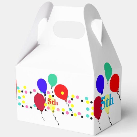 水玉模様誕生日バルーン白 フェイバーボックス (正面)