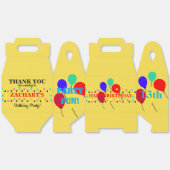 水玉模様誕生日バルーン黄色 フェイバーボックス (見開き)