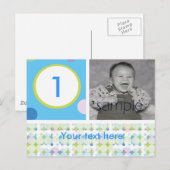 水玉模様誕生日パーティー ポストカード (正面/裏面)