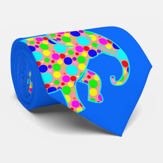 水玉模様象のタイ ネクタイ (ロール)