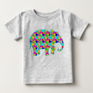 水玉模様象 ベビーTシャツ