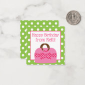 水玉模様財布パーソナライズされたギフトエンクロージャカード ノートカード (正面/裏面インサイチュ)