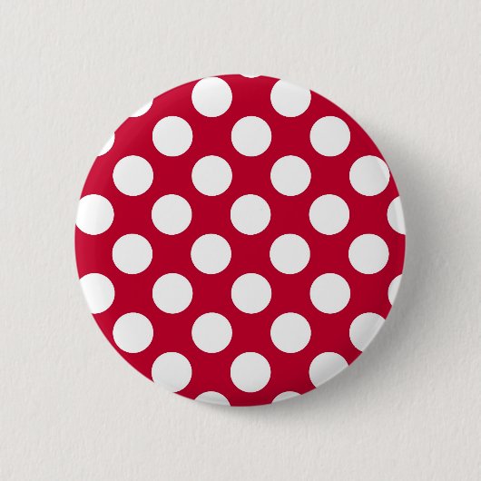 水玉模様赤と白ボタン 缶バッジ (正面)