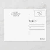 水玉模様赤と白誕生日写真ありがとう ポストカード (裏面)