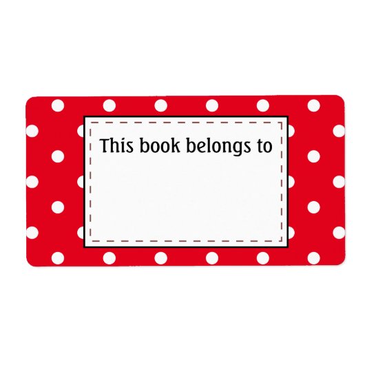 水玉模様赤と白 ラベル (正面)