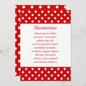 水玉模様赤+カスタム色 招待状 (正面/裏面)