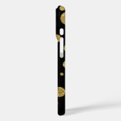 水玉模様金ゴールドは黒パーソナライズされた、 Case-Mate iPhoneケース (裏面 / 左)