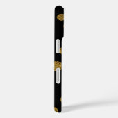 水玉模様金ゴールドは黒パーソナライズされた、 Case-Mate iPhoneケース (裏面 / 右)