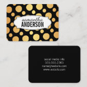 水玉模様金ゴールドパターン 名刺 (正面/裏面)