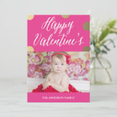 水玉模様金ゴールド | バレンタインデーの写真カード シーズンカード (スタンド正面)