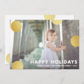 水玉模様金ゴールド | 休日のフォトカード シーズンカード (正面/裏面)