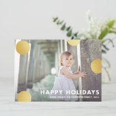 水玉模様金ゴールド | 休日のフォトカード シーズンカード (スタンド正面)