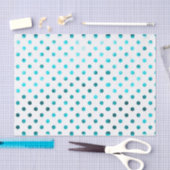 、水玉模様金属、ティール(緑がかった色)かわいい白、ガーリー粋 薄葉紙 (クラフト)