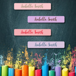 水玉模様防水の子供の名前の服 ラベル