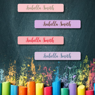 水玉模様防水の子供の名前の服 ラベル