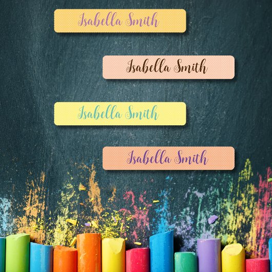 水玉模様防水の子供の名前の服 ラベル