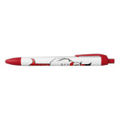 水玉模様雪だるま 黒ボールペン (トップ)