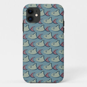 水玉模様魚のパターン iPhone 11 ケース