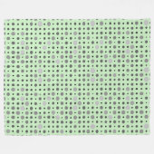 水玉模様01.グレーグリーンBG フリースブランケット (正面(横))