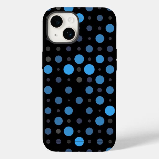 水玉模様01X.Blue ShadeブラックBG Case-Mate iPhoneケース (裏面)