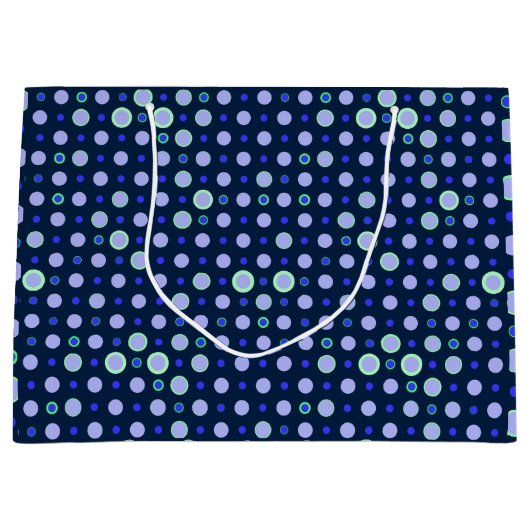 水玉模様03.Blue.Green DBlue BG ラージペーパーバッグ (正面)