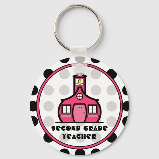 水玉模様2級先生キーチェーン キーホルダー (正面)