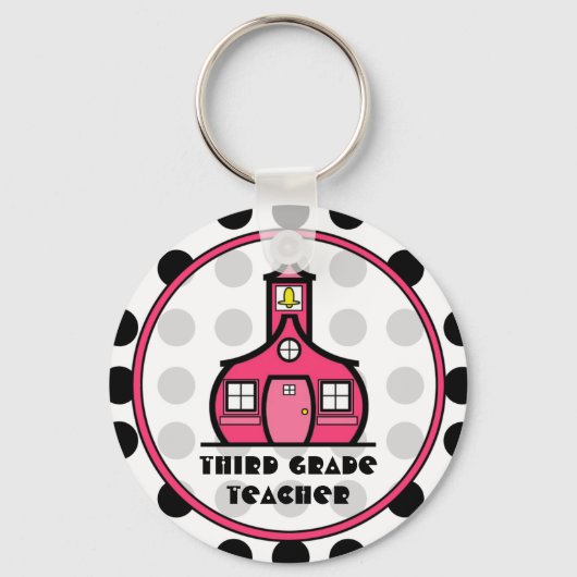 水玉模様3級先生キーチェーン キーホルダー (正面)