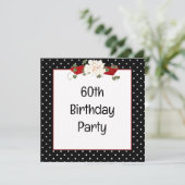 水玉模様60th誕生日パーティー 招待状 (スタンド正面)
