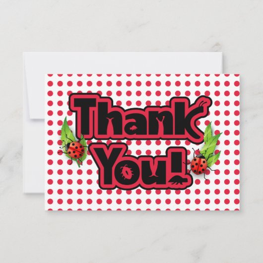 水玉模様|のサンキューカードのてんとう虫 サンキューカード (裏面)