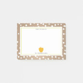 水玉模様+イエローアップル先生 ポストイット (正面)