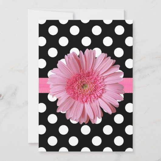 水玉模様&ガーベラデイジー結婚式招待状 招待状 (裏面)