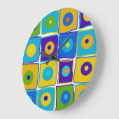 水玉模様&スクウェアアートクロック ラージ壁時計 (傾斜)