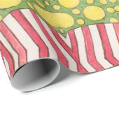 水玉模様、ストライプ、チェック、赤、黄緑 ラッピングペーパー (ロールコーナー)