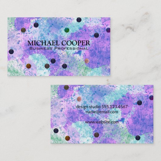 水玉模様 | テクスチ芸術的ャの逆丸 名刺 (正面/裏面)