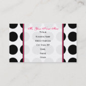 水玉模様/ピンクのモノグラムのファッションビジネスカード 名刺 (裏面)