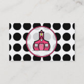 水玉模様/ピンクの先生のファッションビジネスカード 名刺 (裏面)