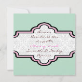 水玉模様、フレーム赤ちゃん女の子の誕生写真 案内状 (裏面)