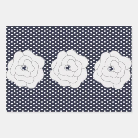 水玉模様、フール、バレリーナ ラッピングペーパーシート (正面)