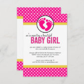水玉模様-ベビーガールシャワー招待状 招待状 (正面/裏面)