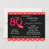 水玉模様&レッドバブル80誕生祝い 招待状 (裏面)