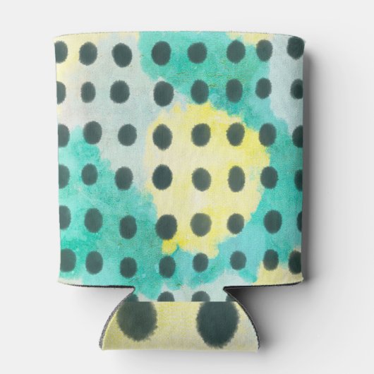 水玉模様:数々の色の抽象芸術背景。 缶クーラー (裏面)