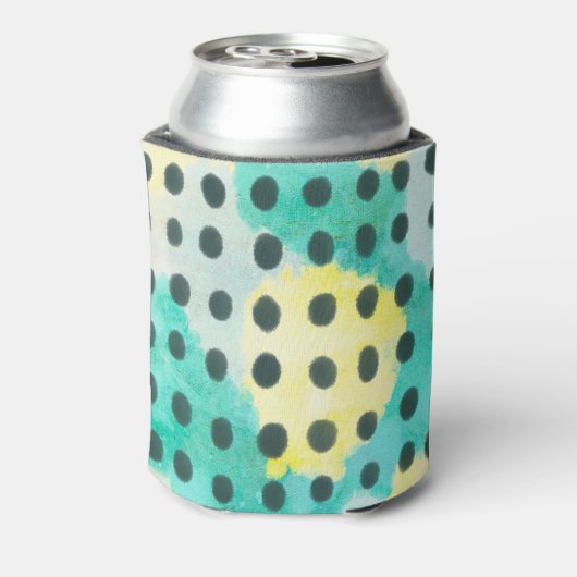 水玉模様:数々の色の抽象芸術背景。 缶クーラー (缶裏面)