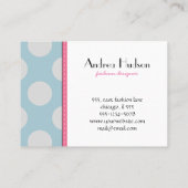 水玉模様、水玉模様パターン、ドット、青、グレー 名刺 (裏面)