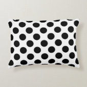 水玉模様、水玉模様パターン、白黒 アクセントクッション (正面)