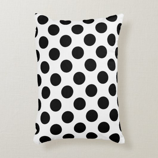 水玉模様、水玉模様パターン、白黒 アクセントクッション (正面(垂直))
