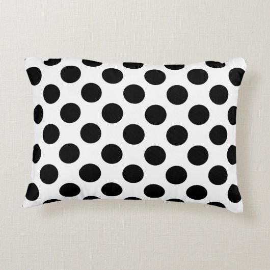 水玉模様、水玉模様パターン、白黒 アクセントクッション (裏面)